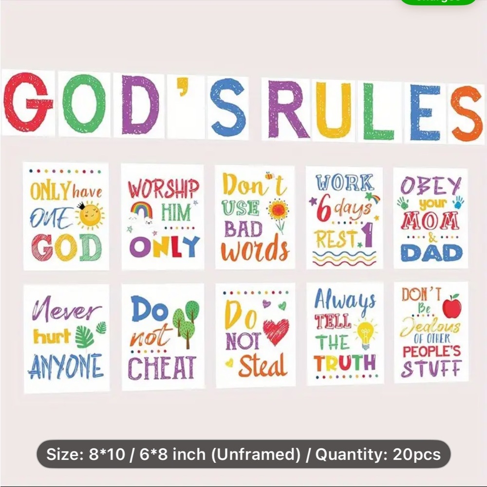 Colorful Inspirational Wall Art Set10 pc
